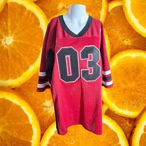 Majestic Jersey New Jersey Devils NHL Hockey Number 03 Red Black‎ Mens L